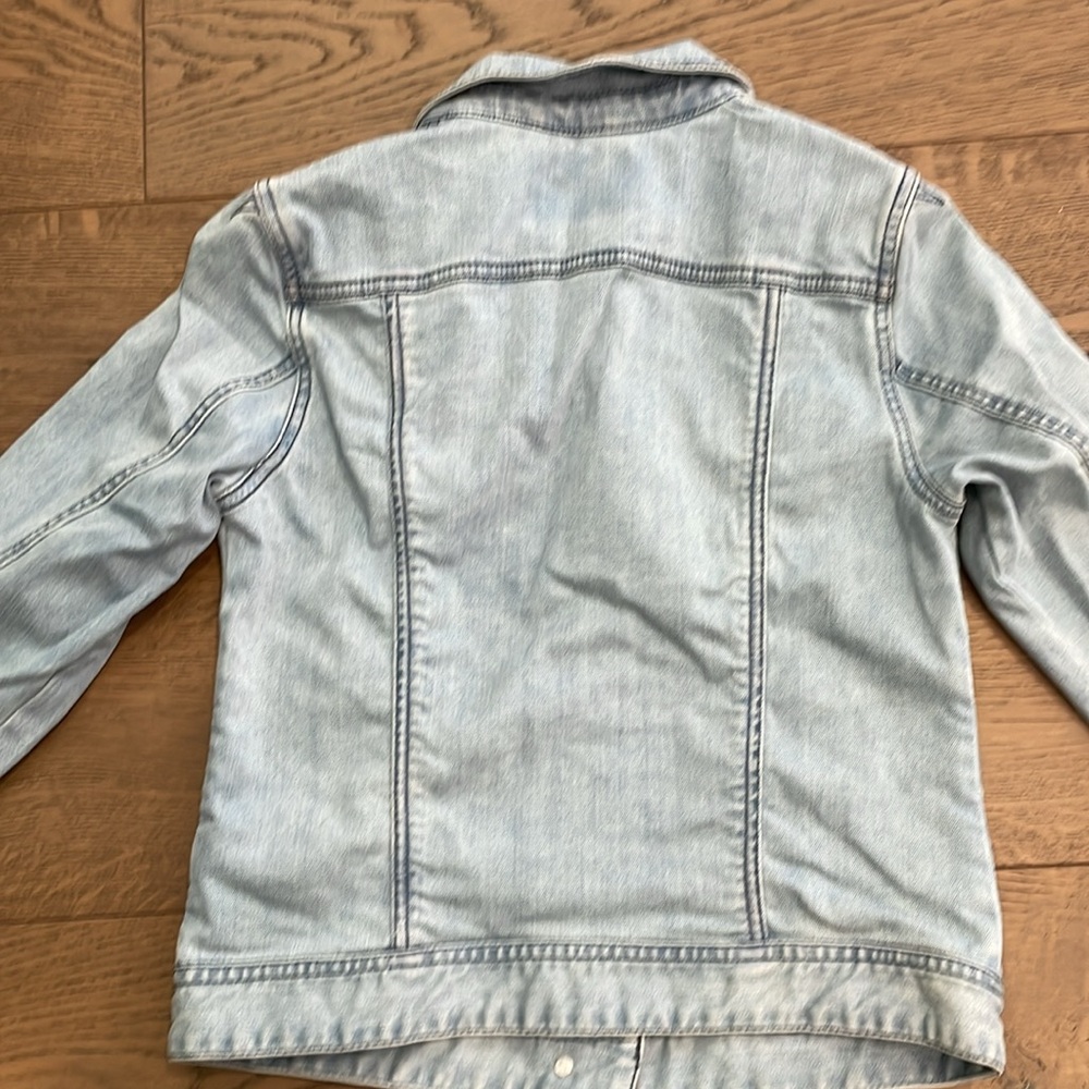 Sanctuary Light Blue Distressed Stretch Denim Jean Jacket XS - Picture 4 of 7